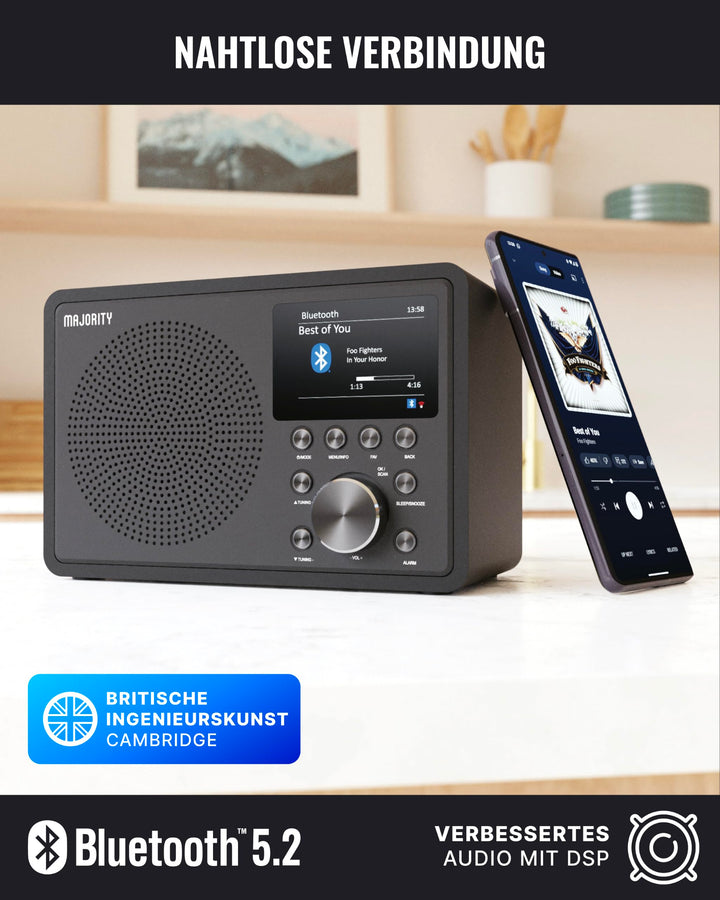 Internetradio DAB+ Bluetooth Spotify Connect USB schwarz kompakt - Bild 2