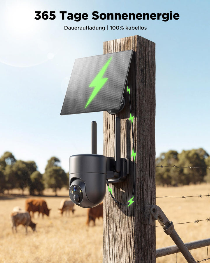 Überwachungskamera Aussen 4G Solar 2K HD 355° schwenkbar ohne WLAN - Bild 2