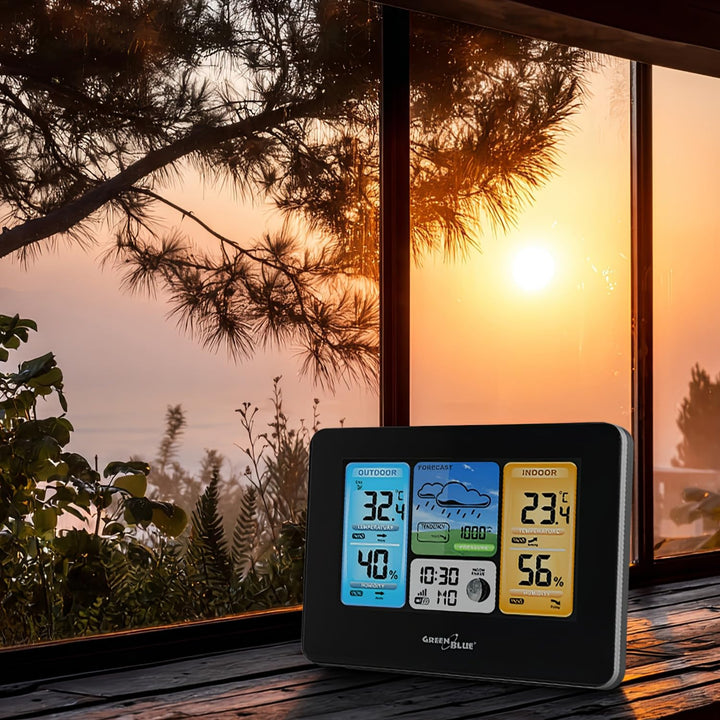 Wetterstation mit WLAN, Farbdisplay, Funk-Aussensensor und Wecker - Bild 3
