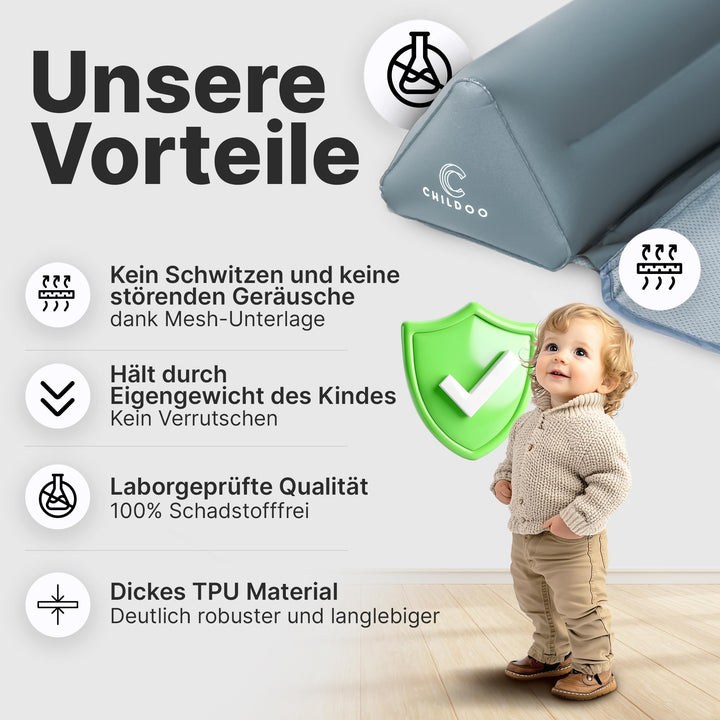 Aufblasbarer Rausfallschutz Bett 200cm TPU/Mesh für Baby &amp; Kleinkind - Bild 4