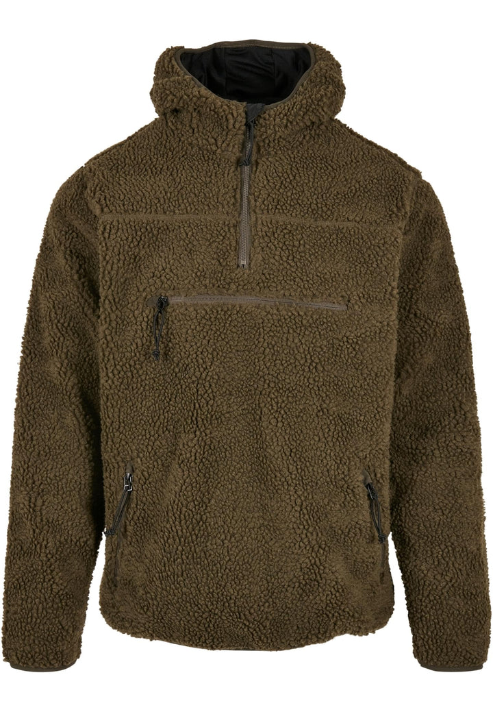 Fleece Kapuzenpullover Teddy-Fleece mit Kapuze und Taschen, Oliv, XL - Bild 8
