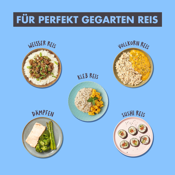 Reiskocher mit Keramikbeschichtung 1,2L Dampfgarer bis 6 Portionen - Bild 8