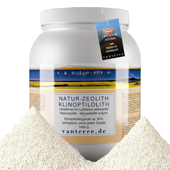 Zeolith Klinoptilolith ultrafein 6µm 1400g in HDPE-Dose