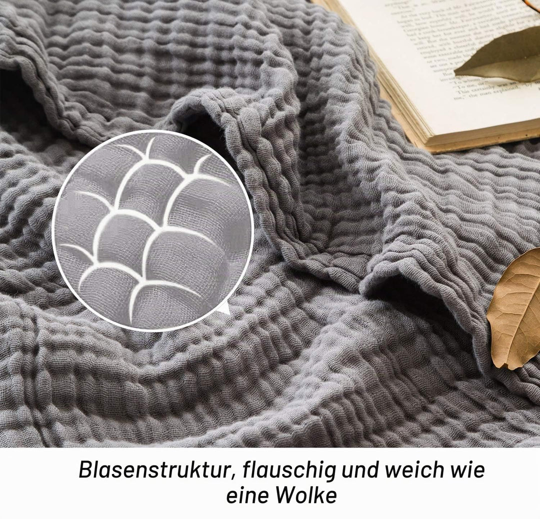 Musselin-Decke 230x230 cm 4-lagig Baumwolle OEKO-TEX für Erwachsene - Bild 5