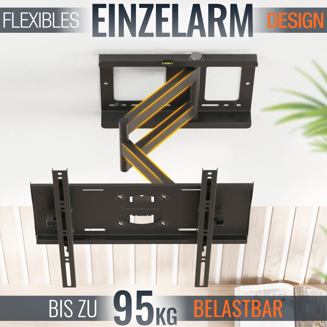 TV Wandhalterung schwenkbar neigbar 40-75 Zoll bis 95 kg VESA 400x400 - Bild 5