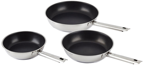 Bratpfannen-Set 3-teilig Edelstahl 18/10 Antihaft ProPlex 20/24/28 cm