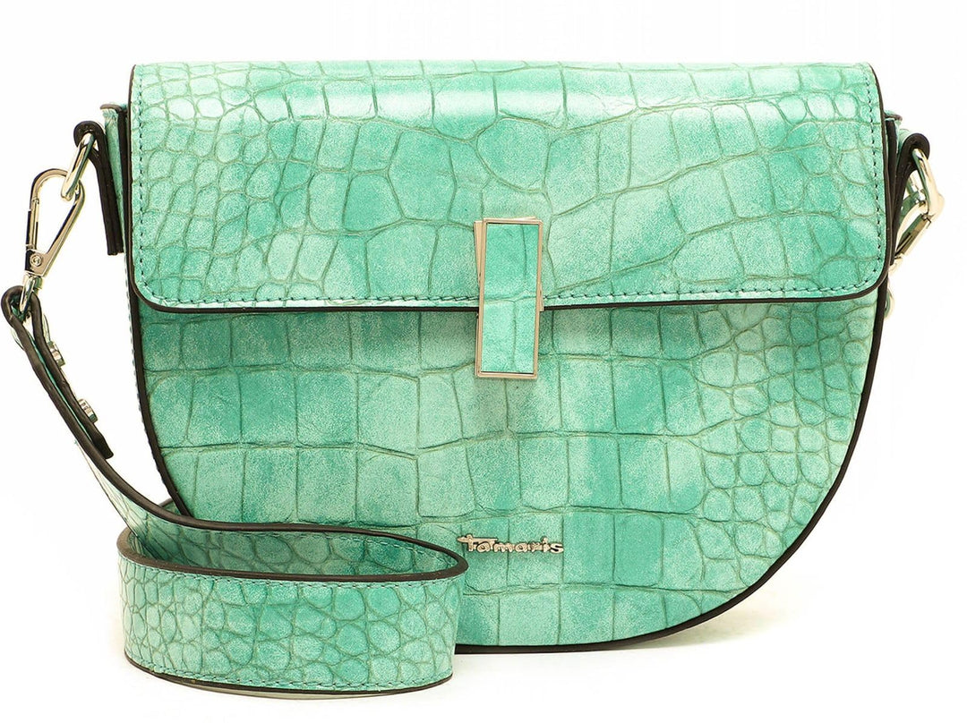 Schultertasche Krokolederoptik Mint 21,5x15,5x6,5 cm Polyurethan