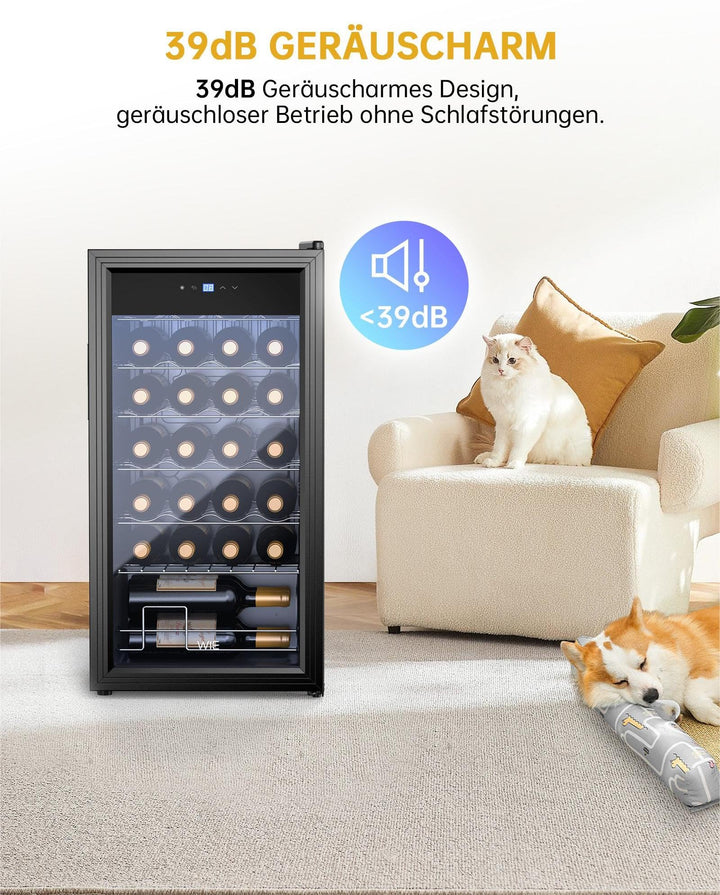 Weinkühlschrank Kompressor 82 L für 28 Flaschen mit Glastür LED - Bild 6