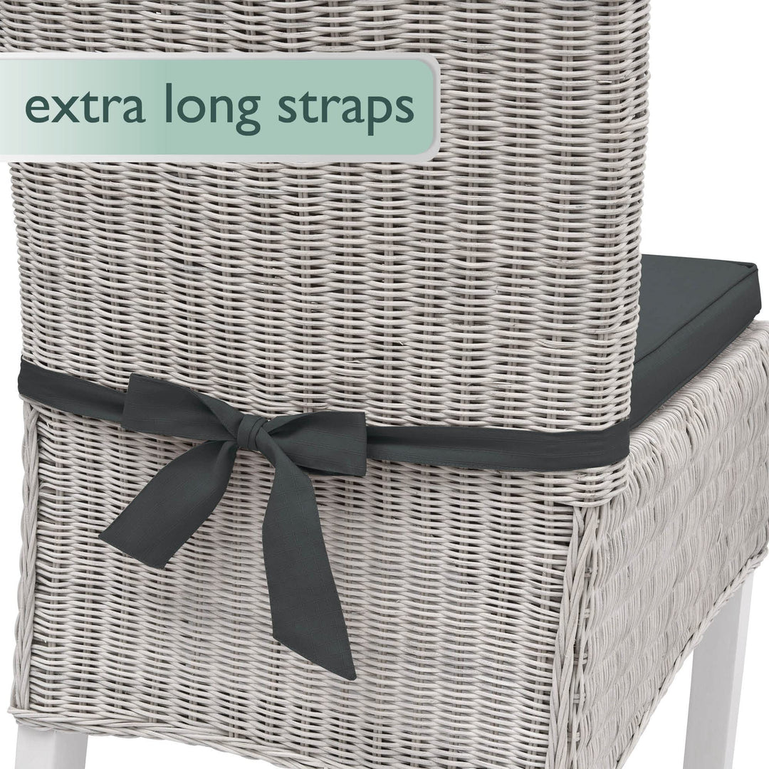 Sitzkissen Outdoor 4er-Set 45x40x5 cm Polyester Anthrazit Garten - Bild 5