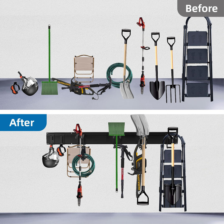 Werkzeug-Wandregal Stahl 80 cm mit 8 Haken für Garage und Garten