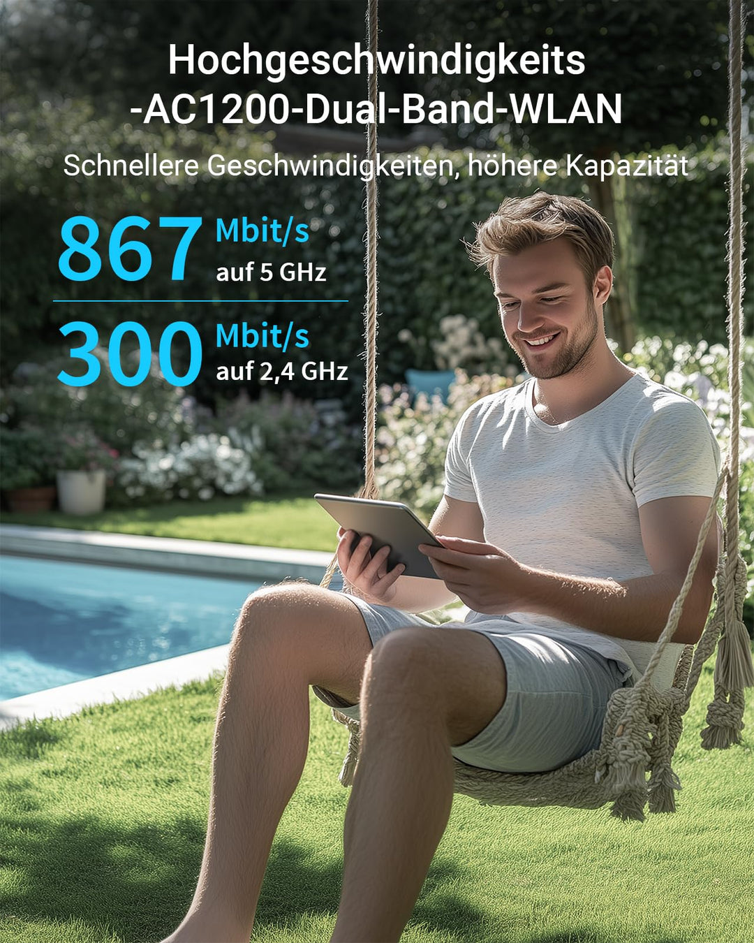 WLAN Access Point Outdoor AC1200 Dual-Band PoE IP65 200m Reichweite - Bild 3