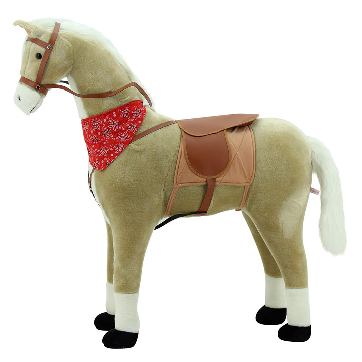 Stehpferd Haflinger beige 105 cm mit Sattel für Kinder ab 5 Jahren - Bild 2