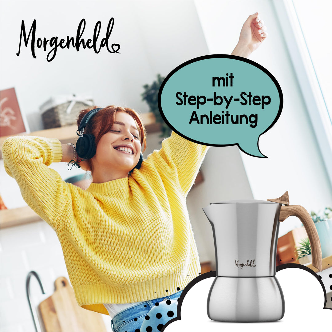 Espressokocher Edelstahl 6 Tassen für alle Herdarten inkl. Induktion - Bild 7