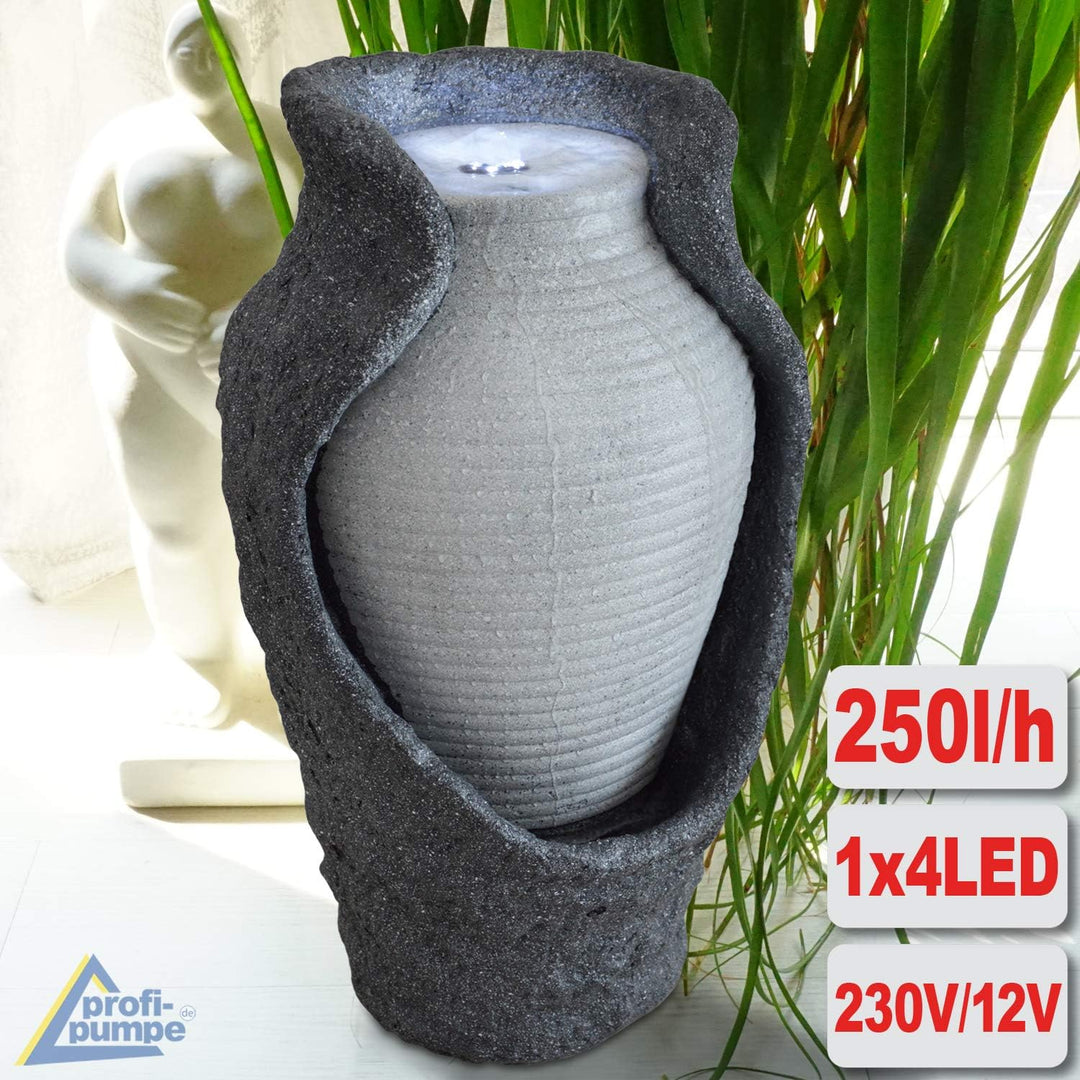Gartenbrunnen Amphore Polyresin mit LED-Licht 33x33x53 cm Indoor/Outdoor - Bild 3
