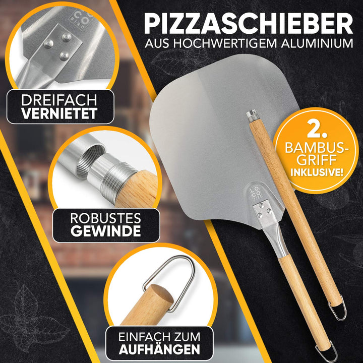 Pizzastein Set Cordierit rechteckig mit Schieber &amp; Rezeptbuch - Bild 5
