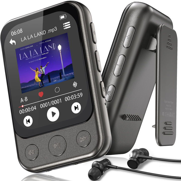 MP3 Player 64GB Bluetooth 5.3 Clip Touchscreen Lautsprecher