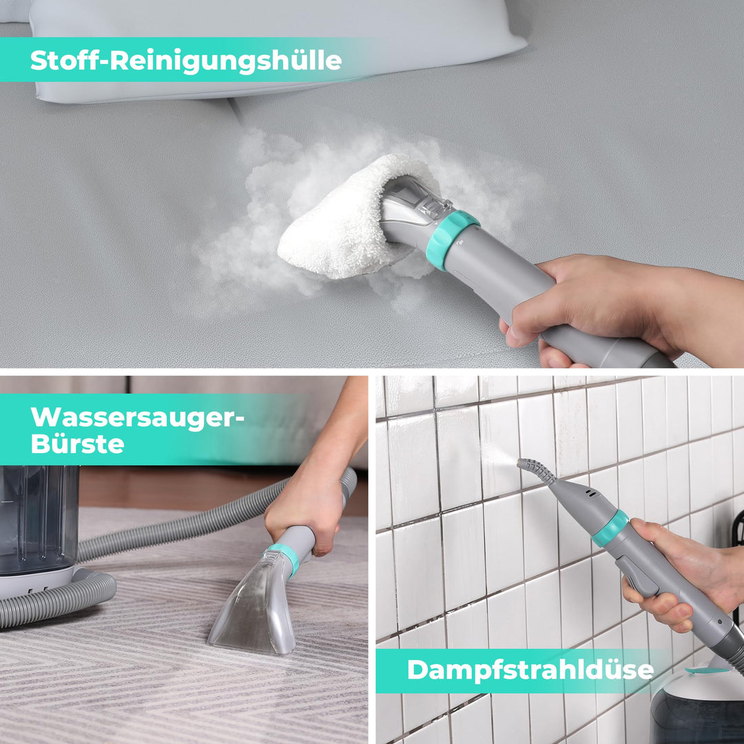 Waschsauger mit Dampffunktion 3-in-1 Doppeltank 1800ml Frischwasser - Bild 5
