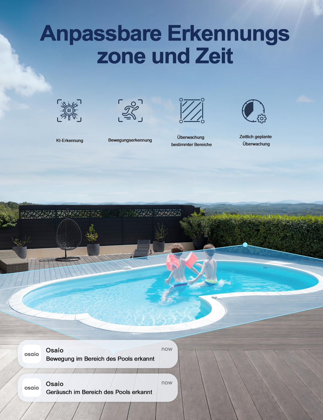 Überwachungskamera Aussen 2er-Set 1080P PTZ 360° mit Farb-Nachtsicht - Bild 7