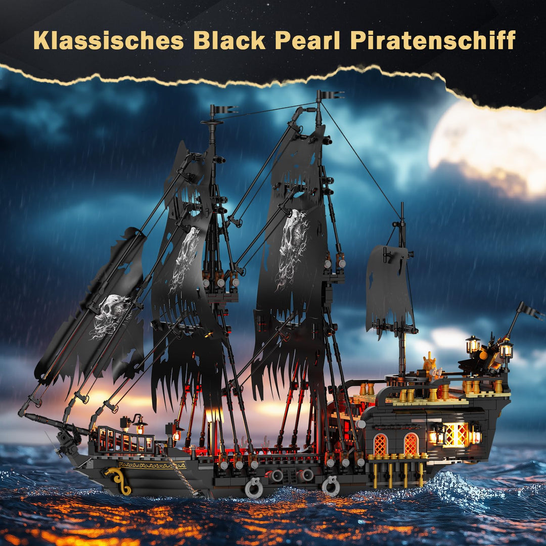 Piratenschiff Klemmbaustein-Modell mit LED-Beleuchtung 1713 Teile - Bild 2