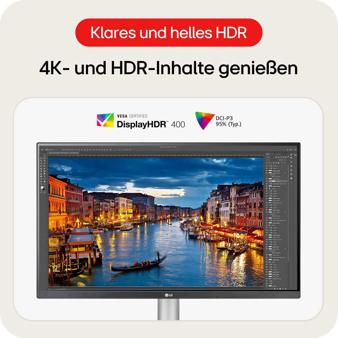 4K UHD IPS Monitor 27 Zoll DisplayHDR 400 95% DCI-P3 weiss - Bild 3