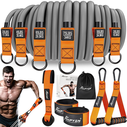 Widerstandsbänder Set 136 kg mit Griffen Türanker für Home Gym