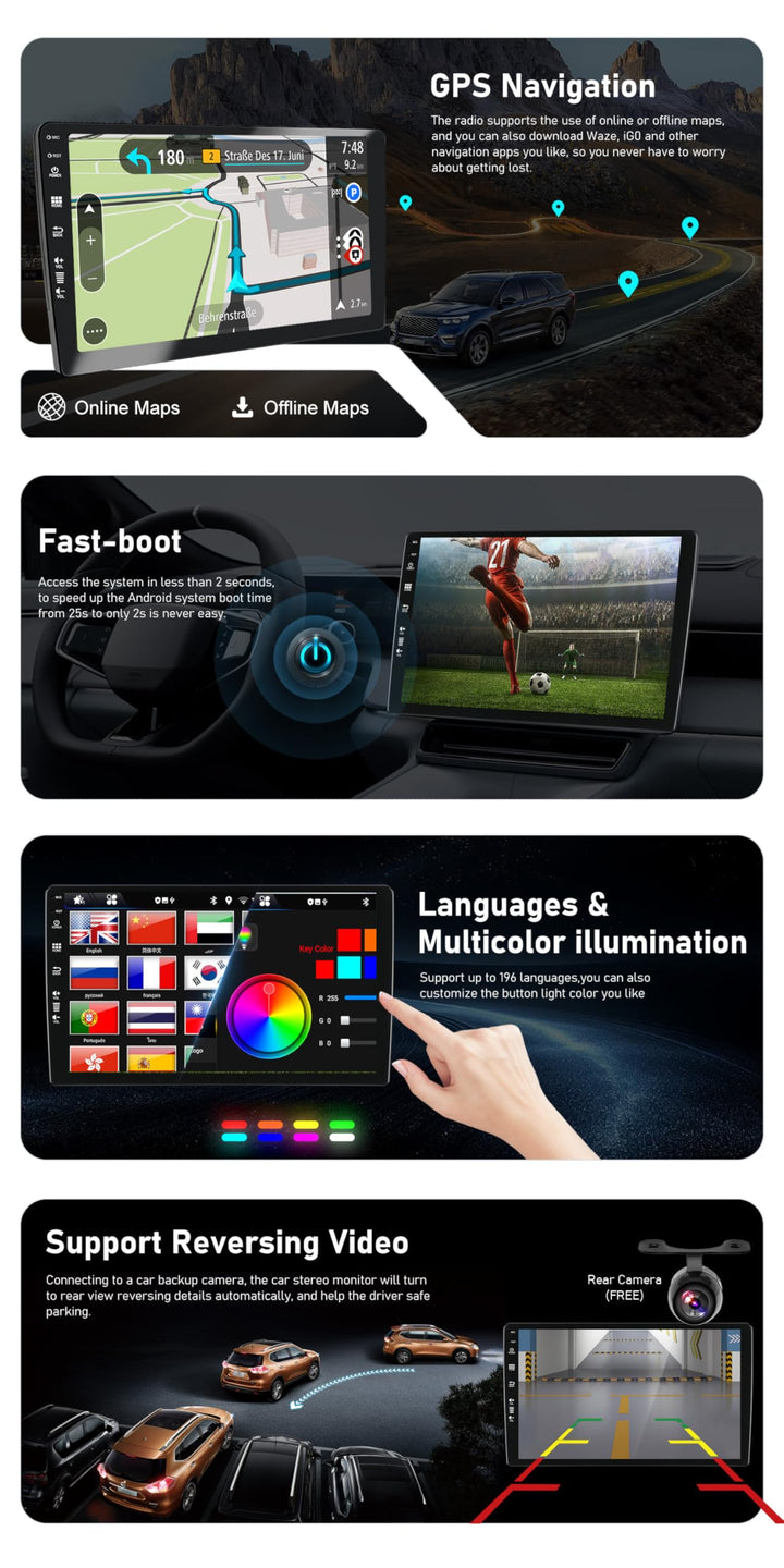 Autoradio 2 Din Android 12 für Ford Focus Mondeo S-Max 7 Zoll GPS - Bild 6