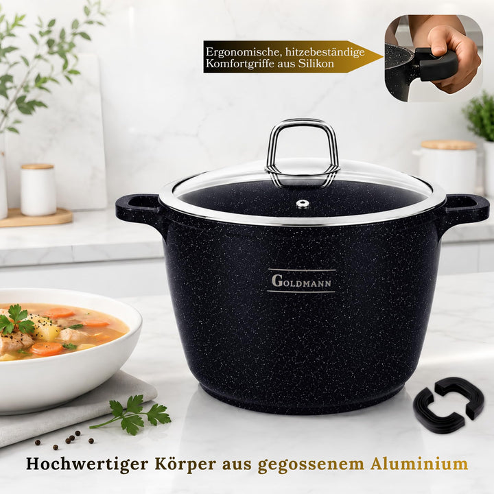 Suppentopf Aluguss 24 cm 6,2 l Keramik-Antihaft Induktion alle Herde - Bild 2