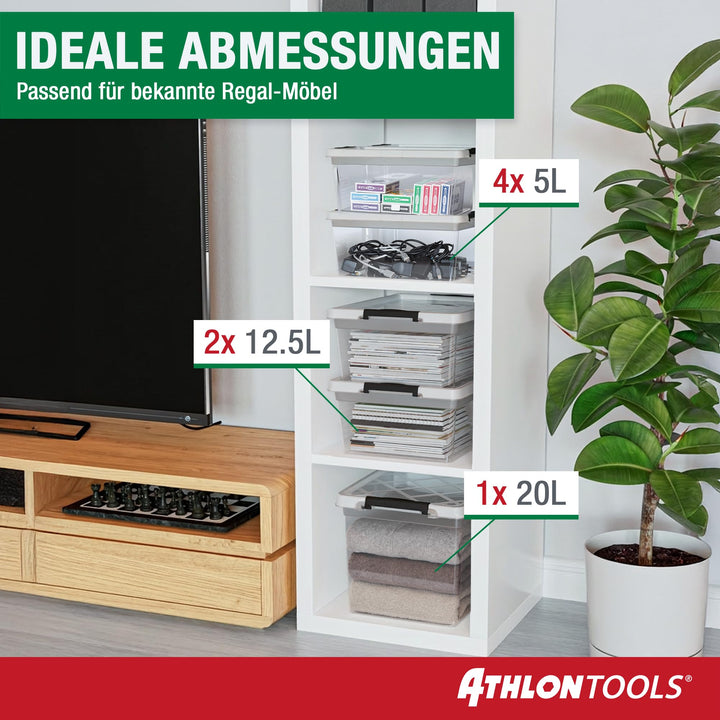 Aufbewahrungsbox mit Deckel 40L Transparent Lebensmittelecht 4er-Set - Bild 6