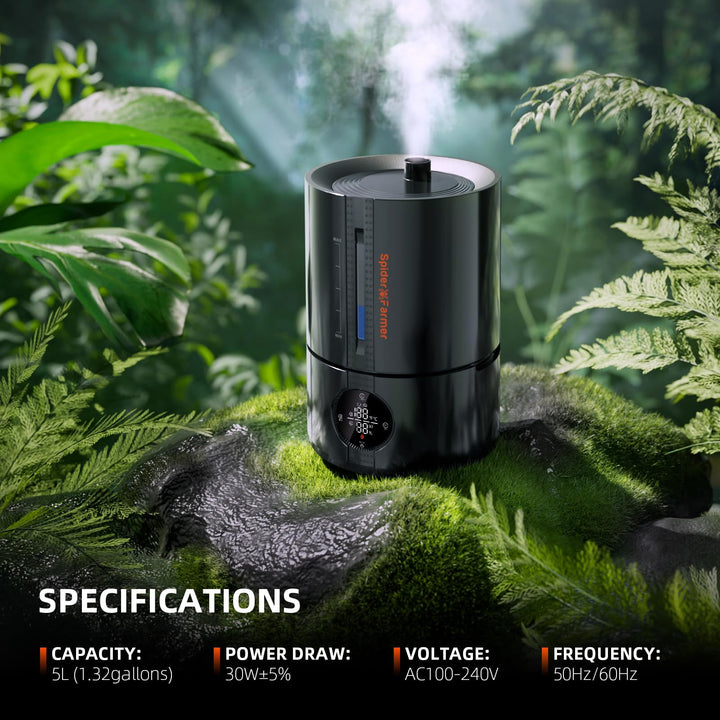 Growzelt Luftbefeuchter 5L Smart mit Timer 4 Nebelstufen 35-95% - Bild 3