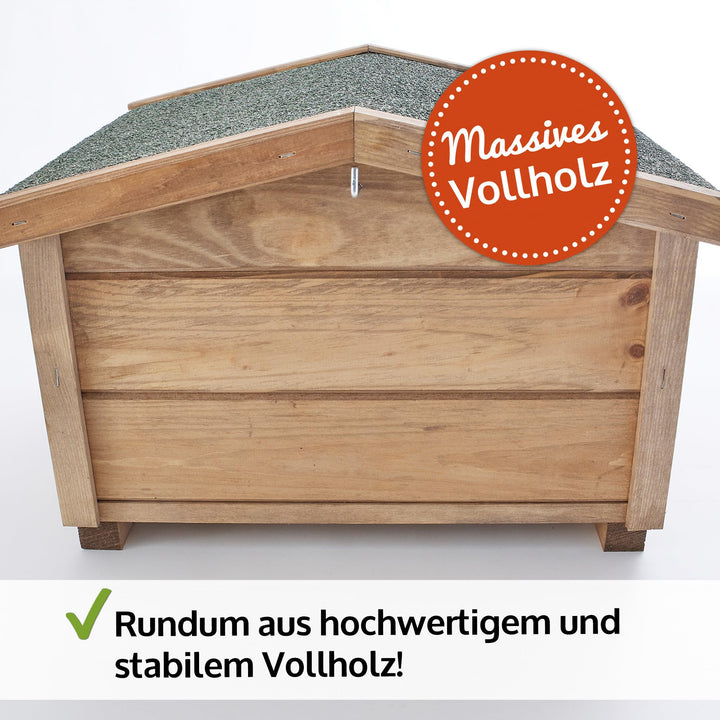 Igelhaus Massivholz mit Bitumendach und Labyrintheingang - Bild 7