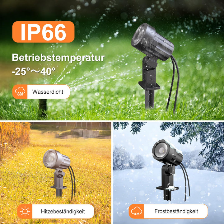 Solar Gartenstrahler 6er-Set 2700K warmweiss IP66 600lm 3 Stufen - Bild 3