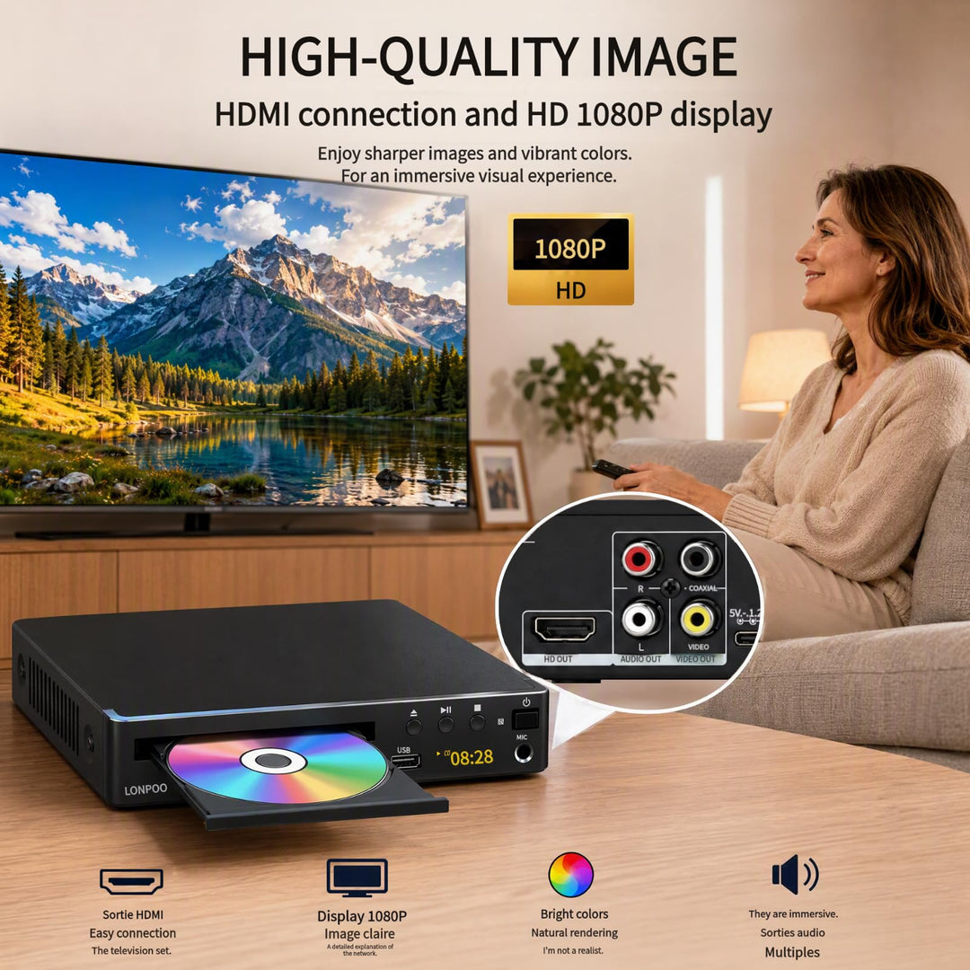 DVD-Player Region Free 1080p HDMI USB Karaoke für TV und Beamer - Bild 4