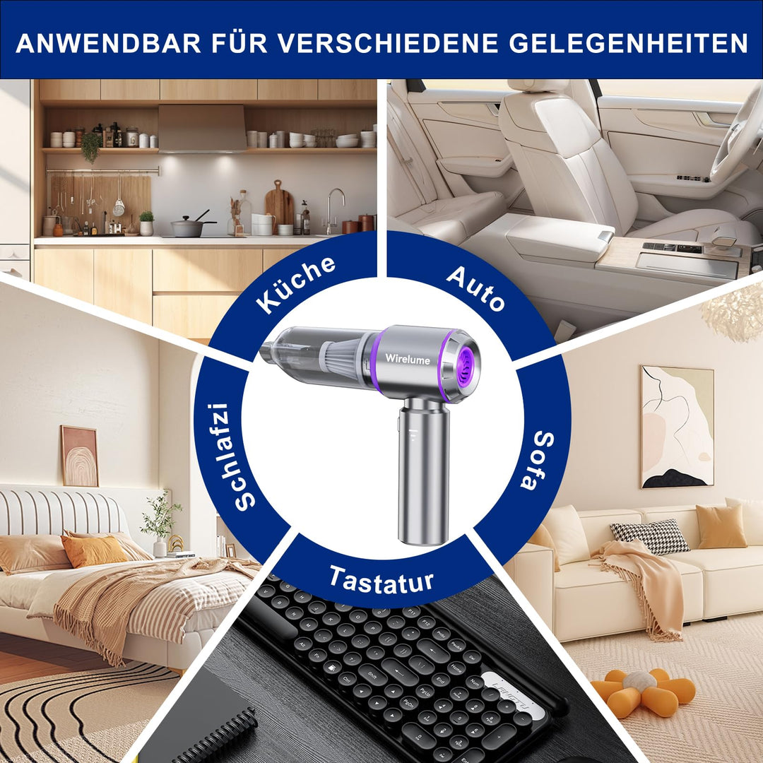 Handstaubsauger Akku kabellos 22.000 Pa 4-in-1 für Auto &amp; Tierhaare - Bild 6