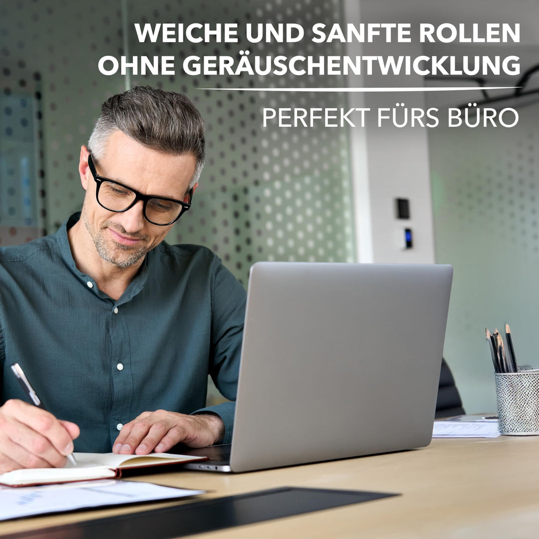 Bürostuhlrollen Hartboden 5er-Set Polyurethan 10x22mm Stift - Bild 5