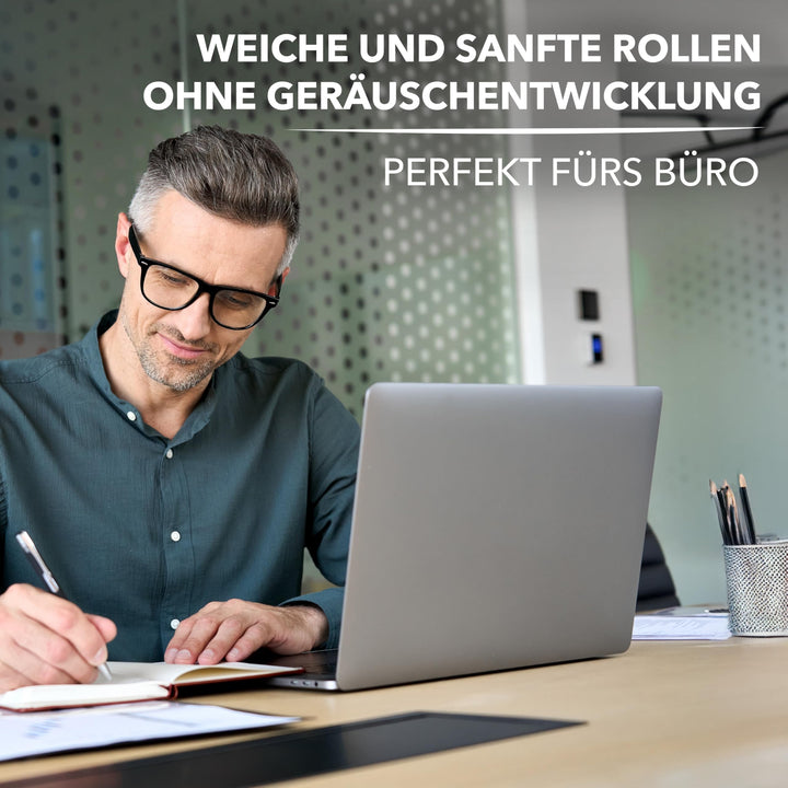 Bürostuhlrollen Hartboden 5er-Set Polyurethan 10x22mm Stift - Bild 5