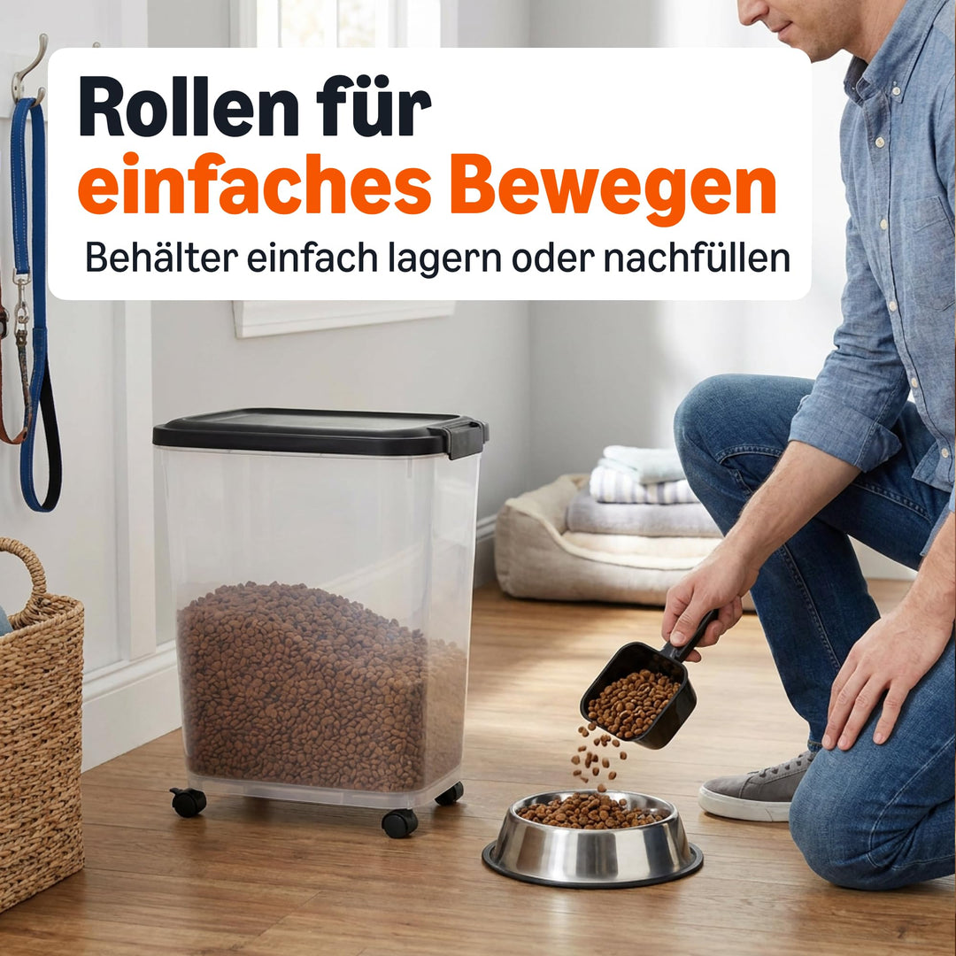Tierfutterbehälter 2er-Set BPA-frei 4,5 kg + 13,6 kg mit Rollen - Bild 3