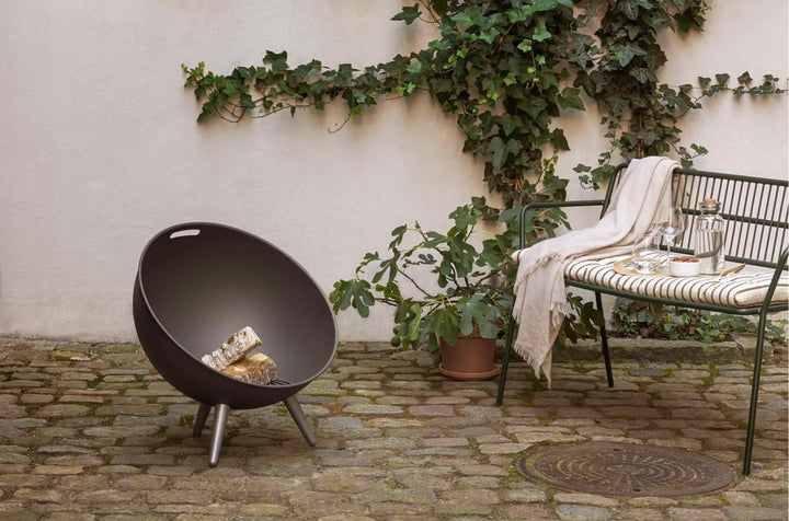 Feuerschale Halbkugel Aluminium Ø64cm mit Windschutz für Terrasse - Bild 6