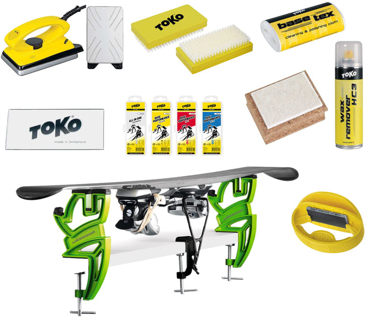 Skiwachs-Set 12-teilig mit Wachsbügeleisen, Skispanner und Kantenschärfer