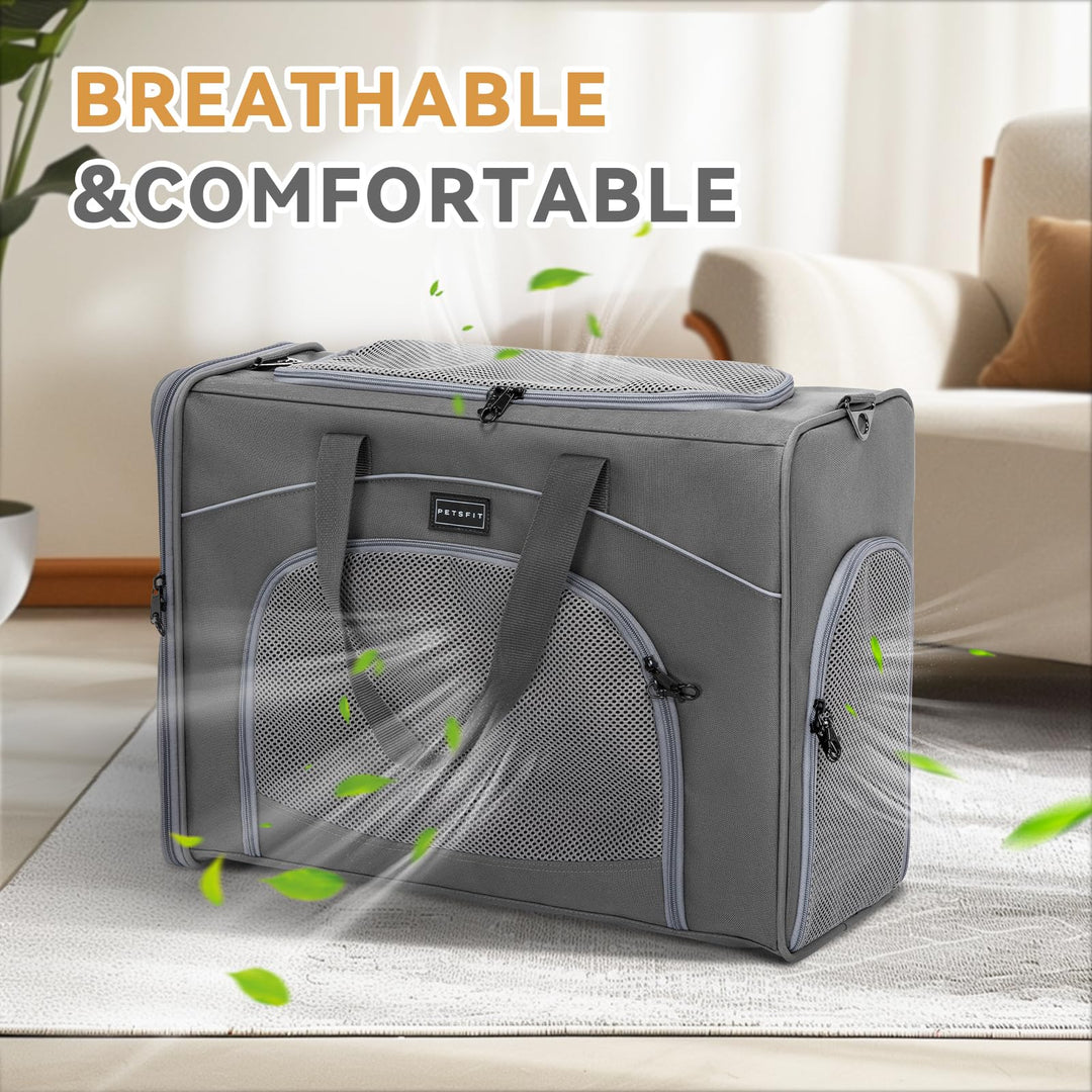 Hundetransporttasche flugtauglich 55x40x23 cm bis 13 kg Grau - Bild 5