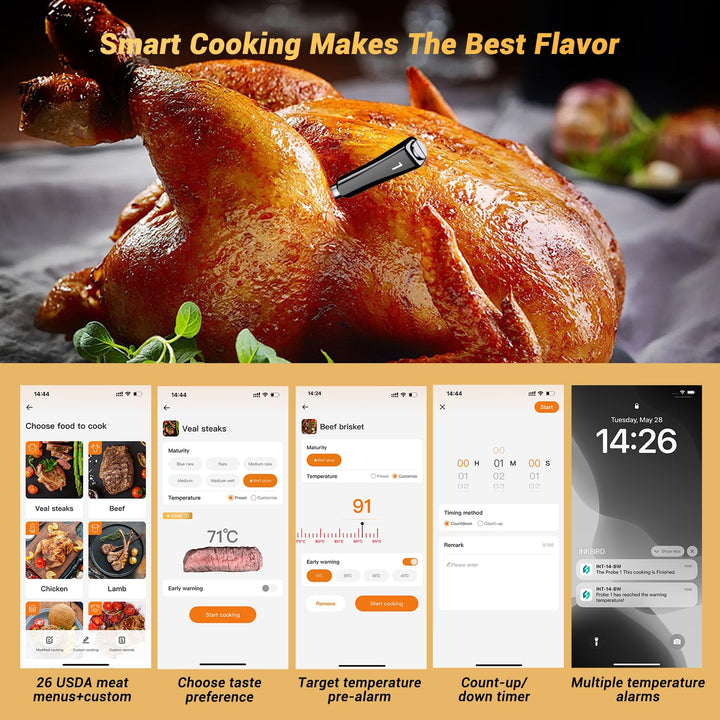 Grillthermometer kabellos 4 Sonden WiFi Bluetooth App-Steuerung - Bild 6