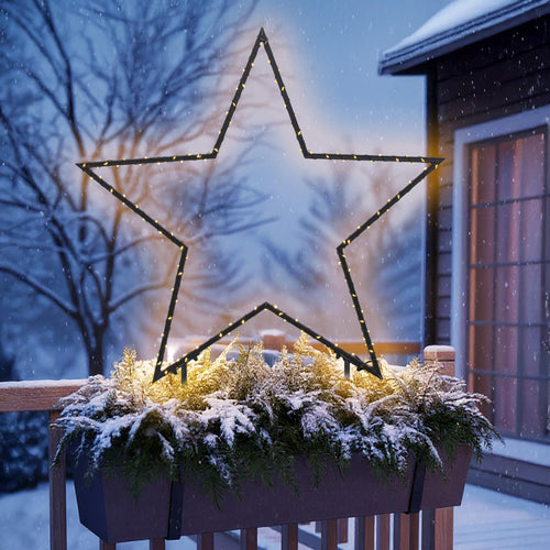 Gartenstecker Stern beleuchtet 150 LED warm weiss 60 cm Aussen