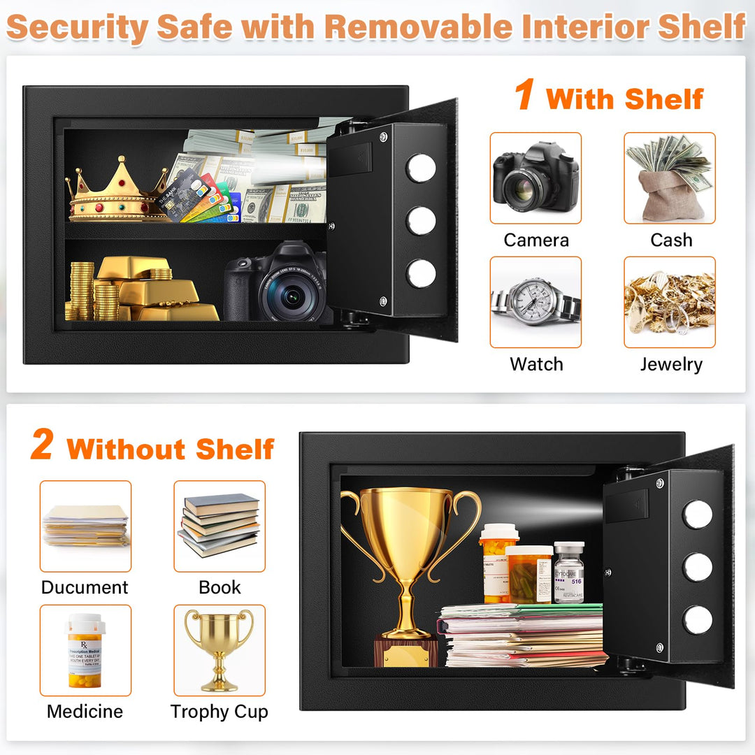 Tresor Feuerfest 25L Digital mit Regal Alarmmodus Wandmontage - Bild 7