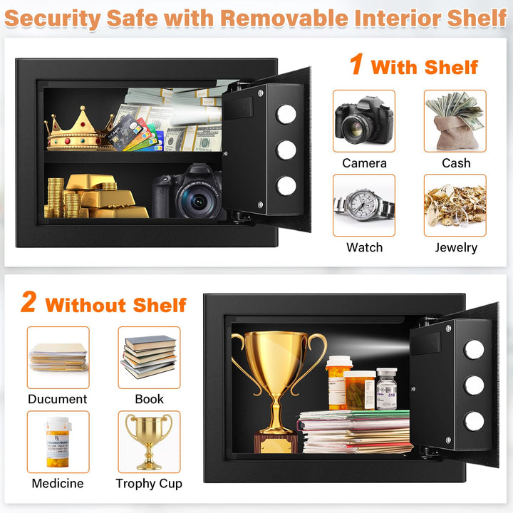 Tresor Feuerfest 25L Digital mit Regal Alarmmodus Wandmontage - Bild 7
