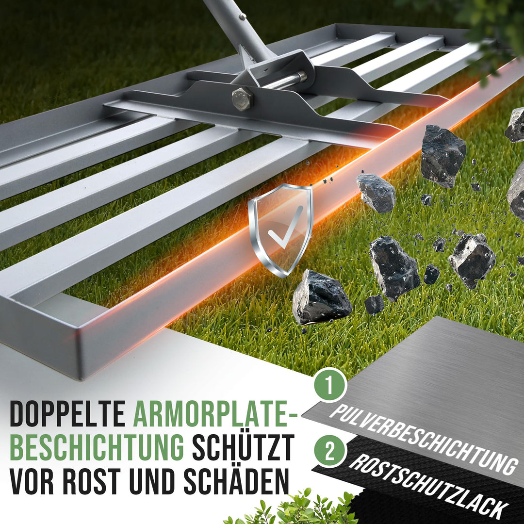 Rasenrakel 80x30 cm ergonomisch mit Klicksystem rutschfest - Bild 3