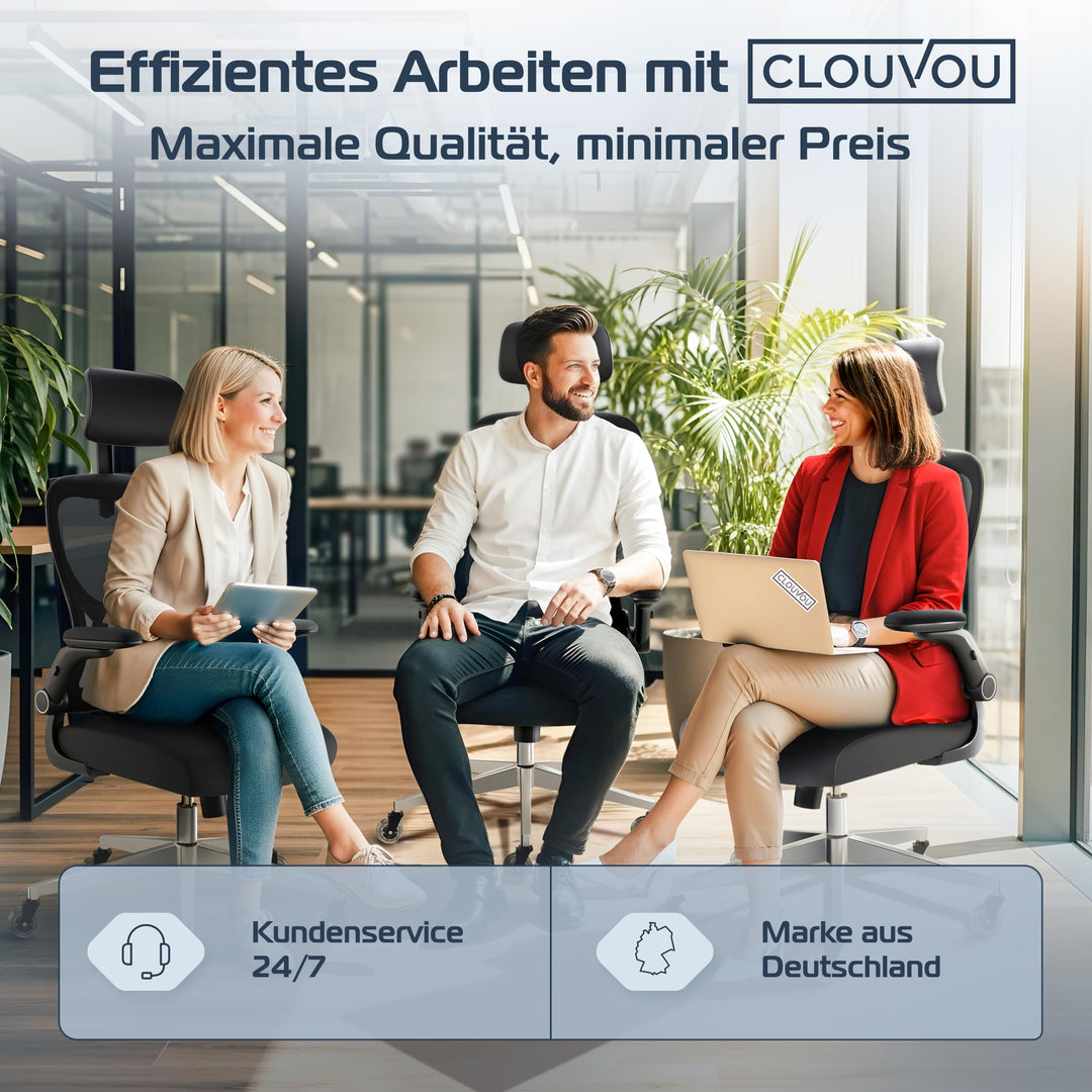 Bürostuhl Ergonomisch Mesh 150kg Nylon mit Lendenwirbelstütze - Bild 8