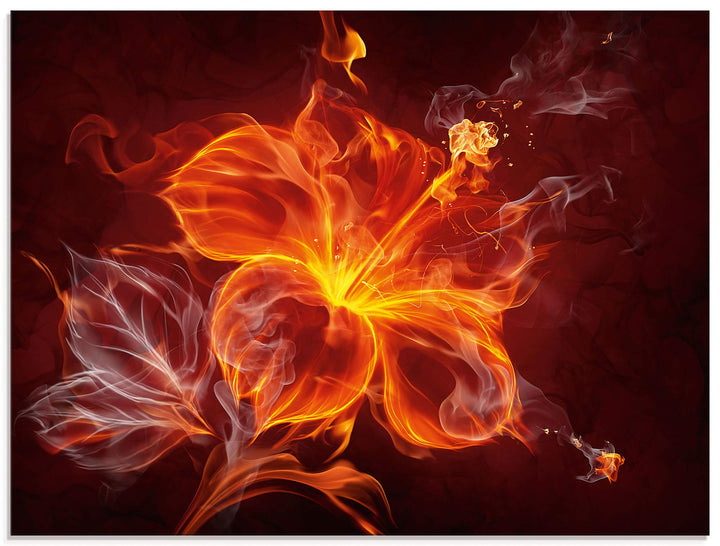Glasbild Feuerblume Abstrakt Querformat 60x45 cm Floatglas