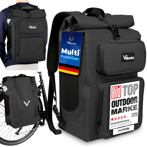 Fahrradtasche Rucksack 2in1 28L wasserdicht mit Schnellwechsel