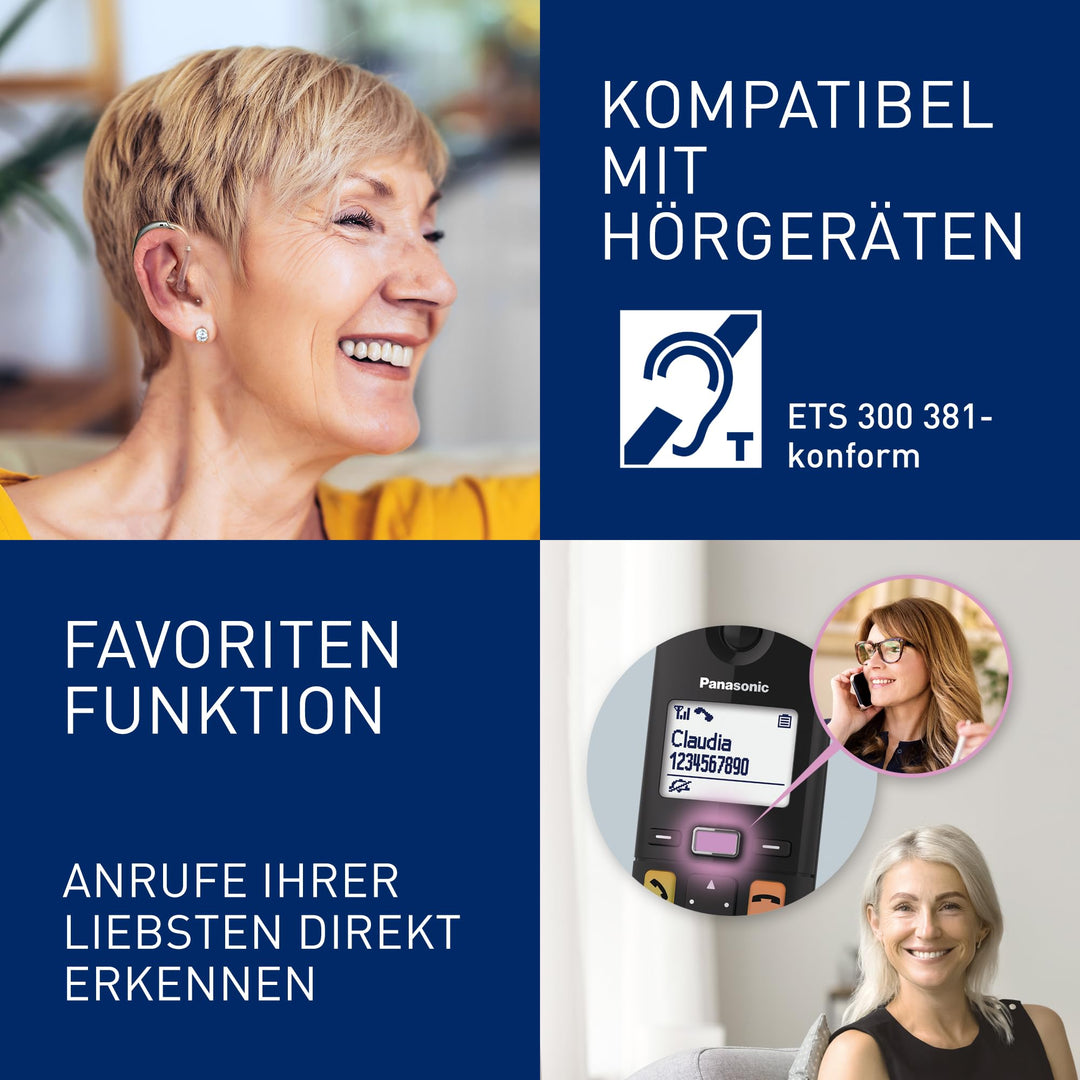 Schnurlostelefon Set mit Anrufbeantworter 3 Mobilteile grosse Tasten Senioren - Bild 6