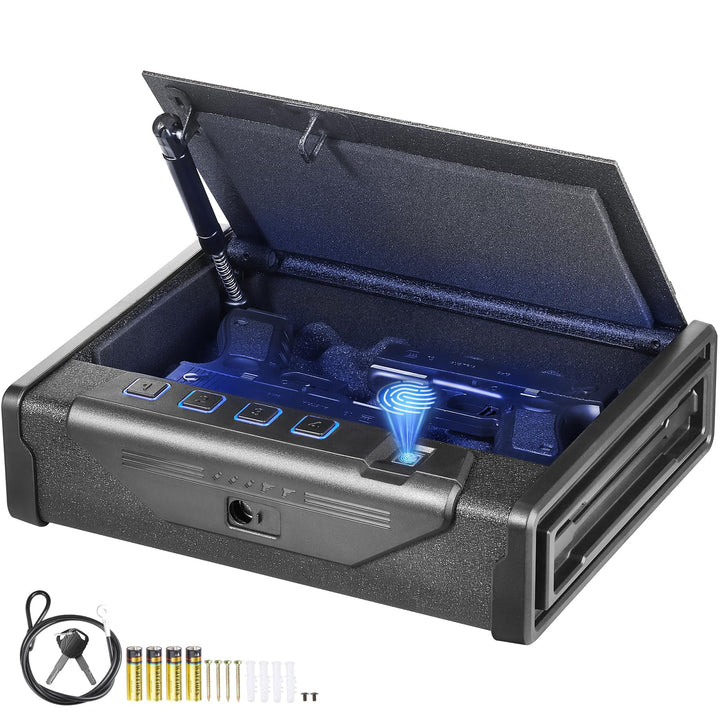 Pistolentresor 3-in-1 Fingerabdruck Stahl 260x180x50mm für 2 Pistolen