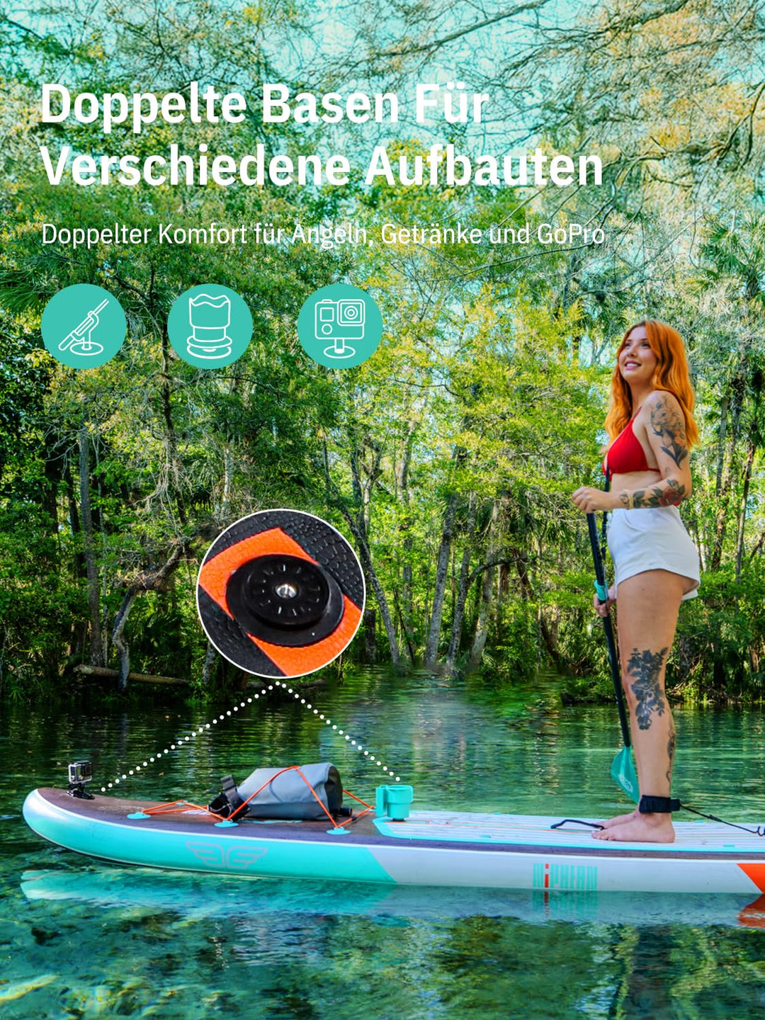 SUP Board aufblasbar XXL 335x83x15cm 250kg für 2+ Personen - Bild 7